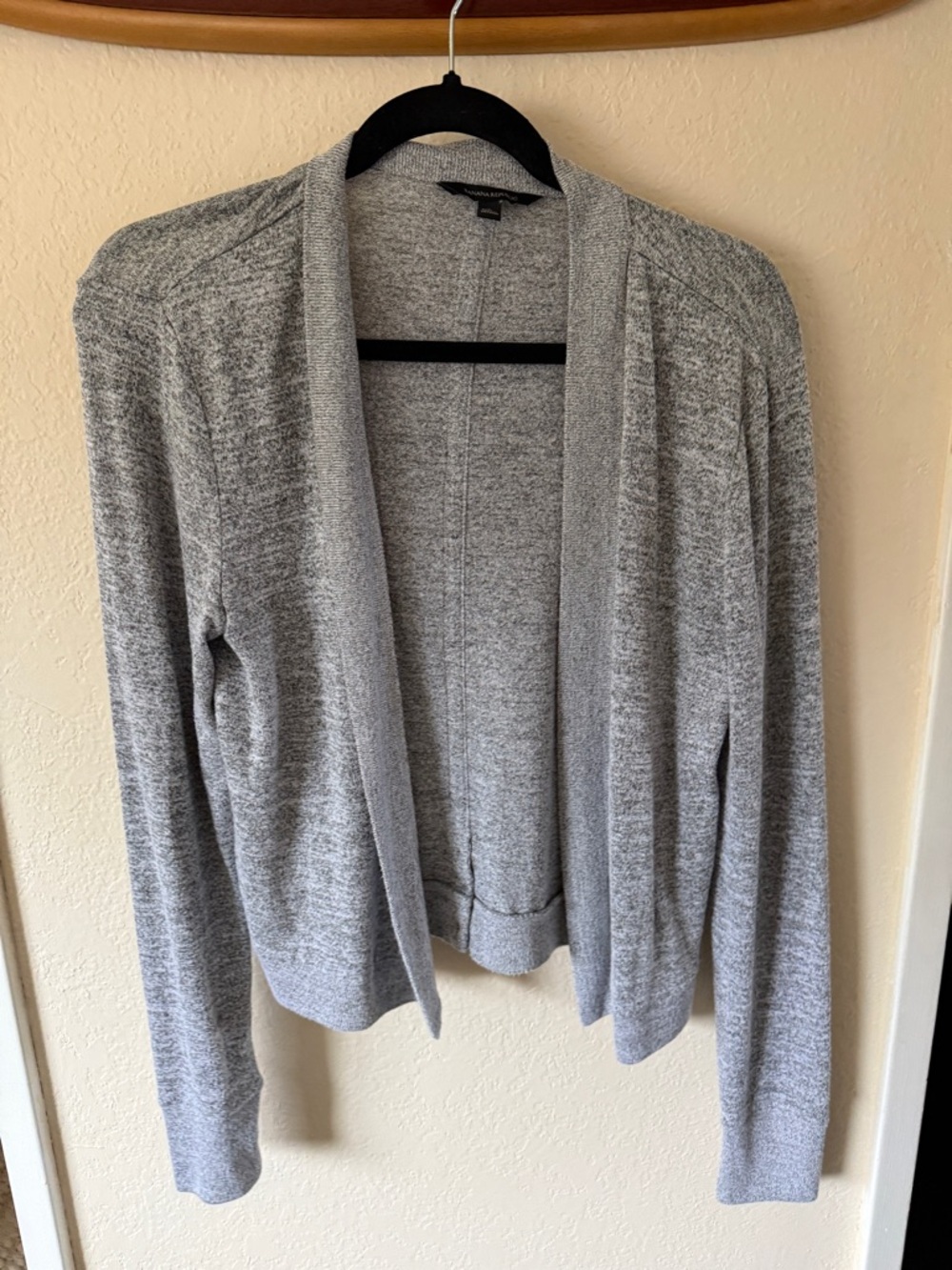 Banana Republic Light Gray Open-Front Cardigan